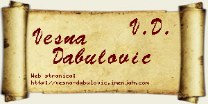 Vesna Dabulović vizit kartica